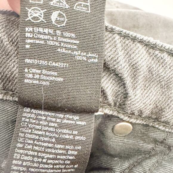 & Other Stories Loose Fitting Charcoal Straight Leg Denim Jeans Size 25 EUR - Picture 9 of 11
